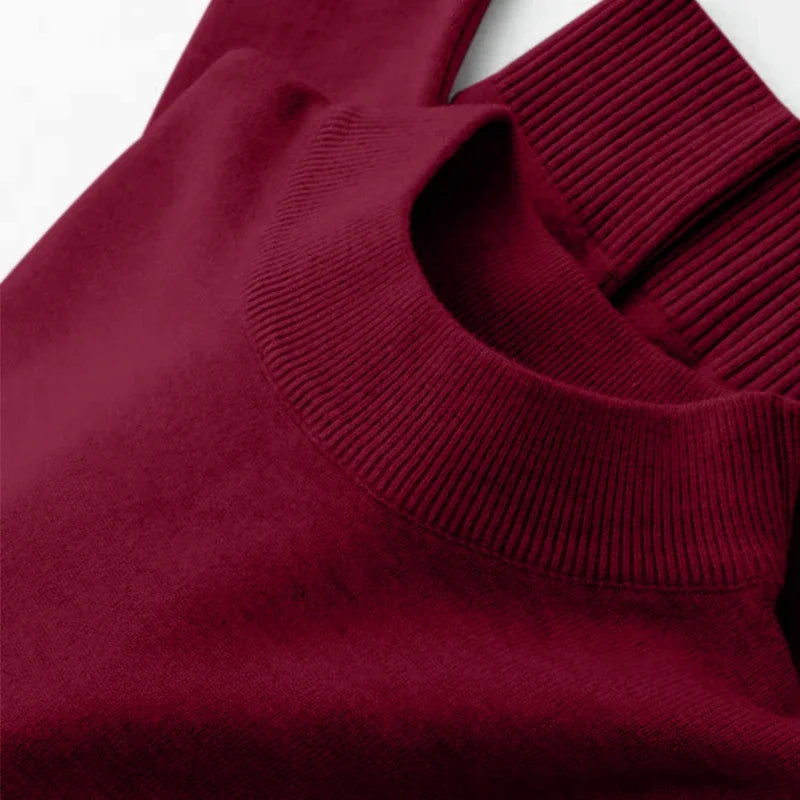 Men's Mock Neck Long Sleeve Knit Sweater