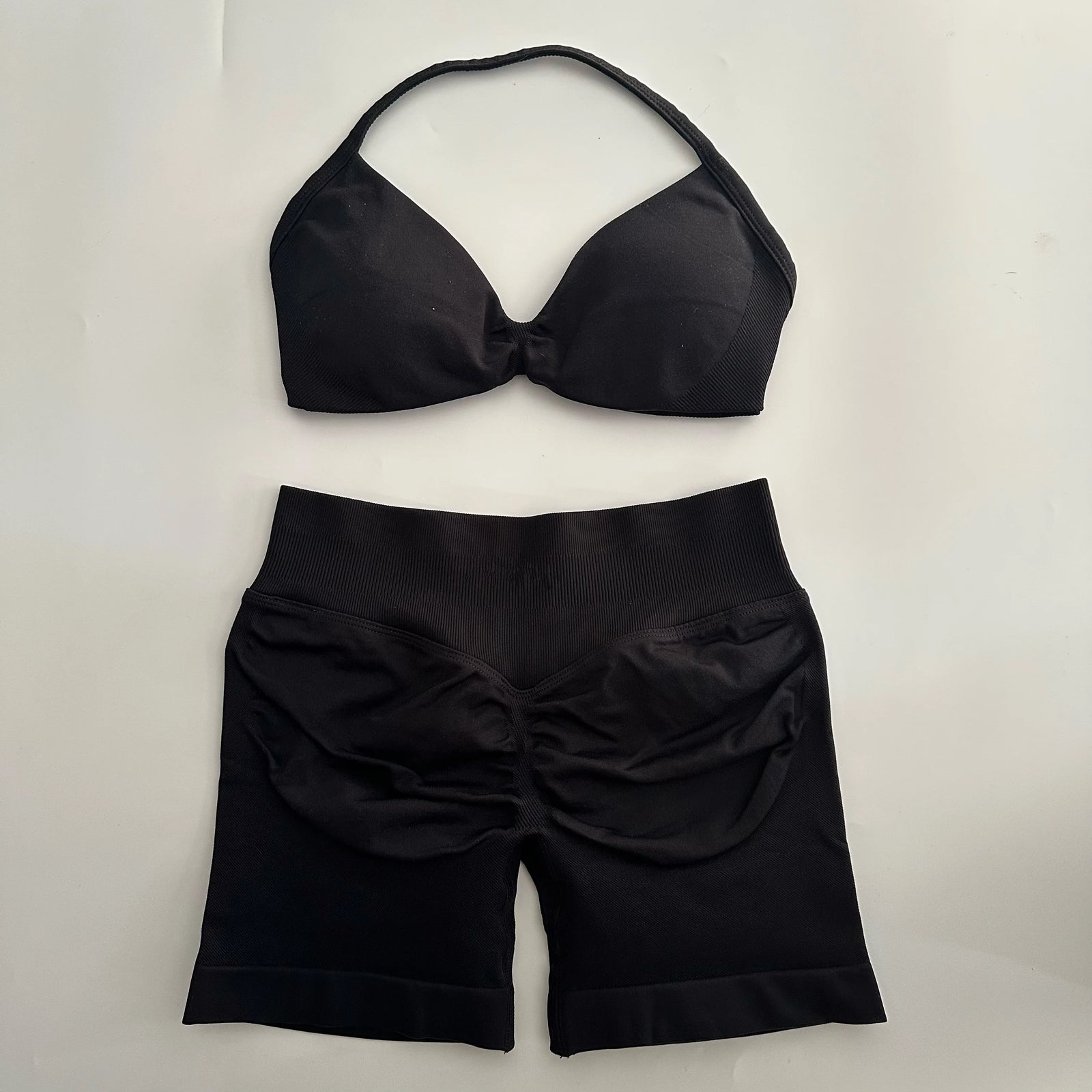 Women's Strappy Bra And Shorts Yoga Set For Workout Outfits