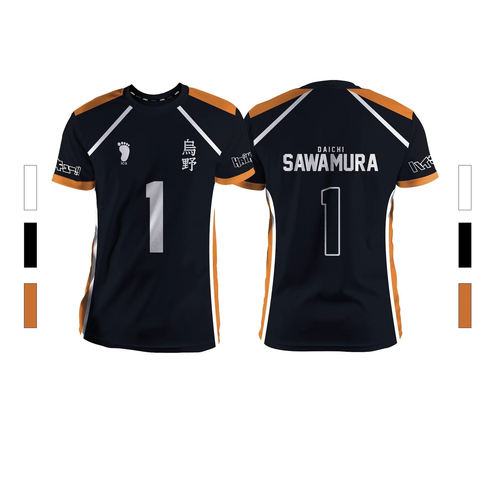 Anime Number Volleyball Short Sleeve T-shirt For Sports Outfits