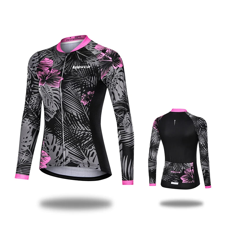 Women Cycling Jersey Summer Lightweight Long Sleeve Mountain Bike Sports Top for Outdoor Riding