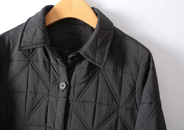 Casual Quilted Winter Coat For Women Single Breasted Irregular Mid Length A Line Long Sleeved Cotton Jackets Woman 4XL