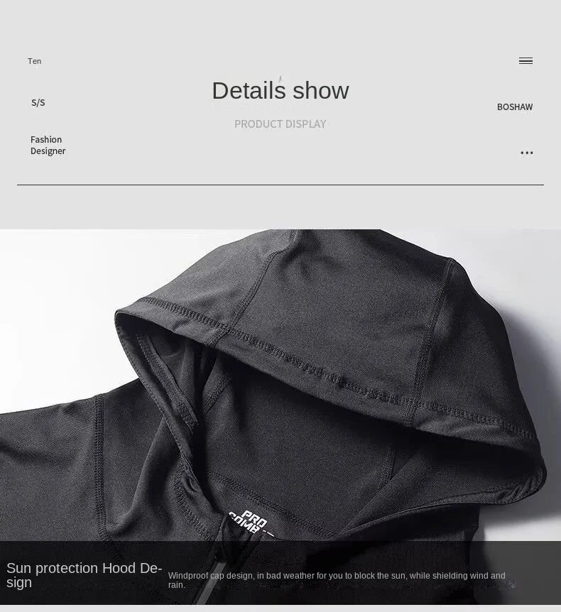 Hooded Long Sleeve Full Zip Running Sports Jacket