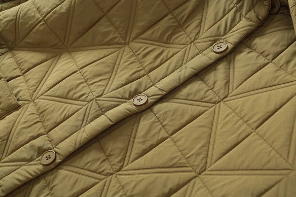 Casual Quilted Winter Coat For Women Single Breasted Irregular Mid Length A Line Long Sleeved Cotton Jackets Woman 4XL
