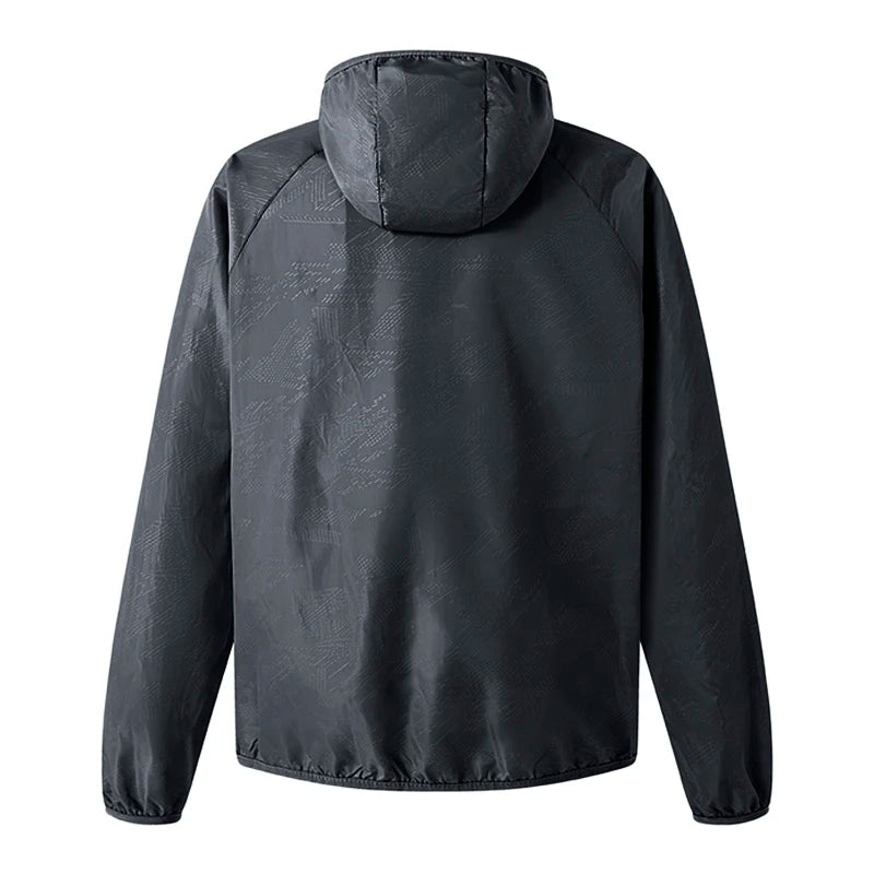 Hooded Long Sleeve Full Zip Outdoor Hiking Jacket with Pockets