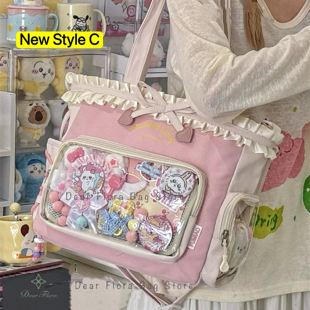Decorative Display Tote Bag with Transparent Front Pocket