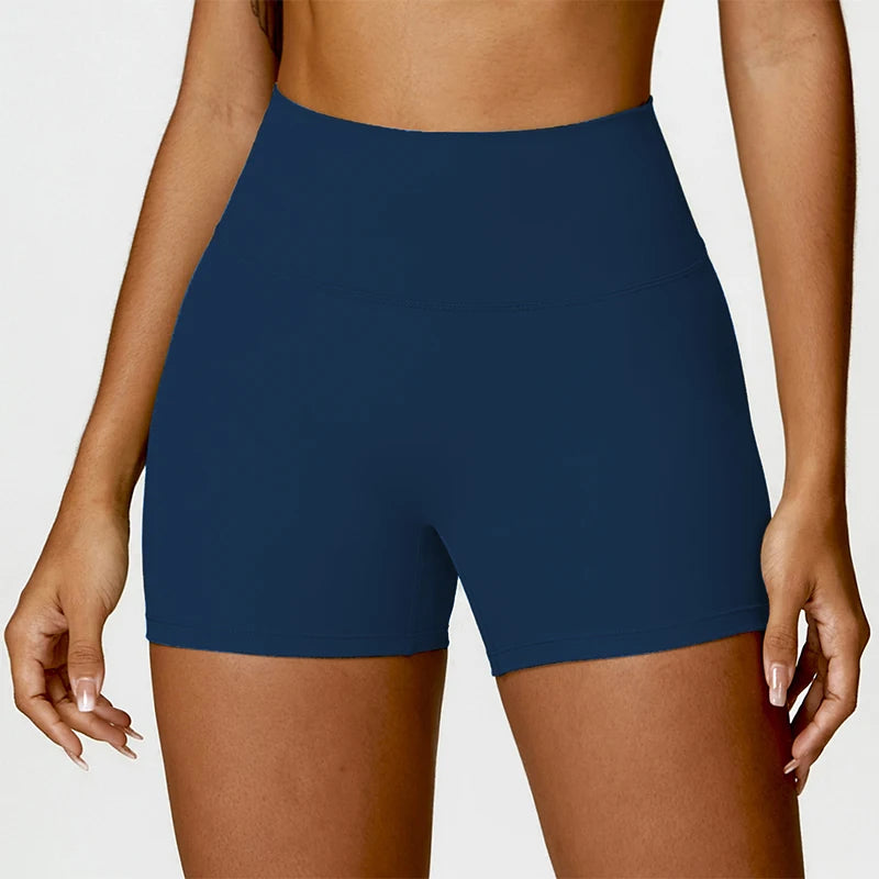 Women's Ruched Back High Waist Nylon Blend Shorts for Yoga