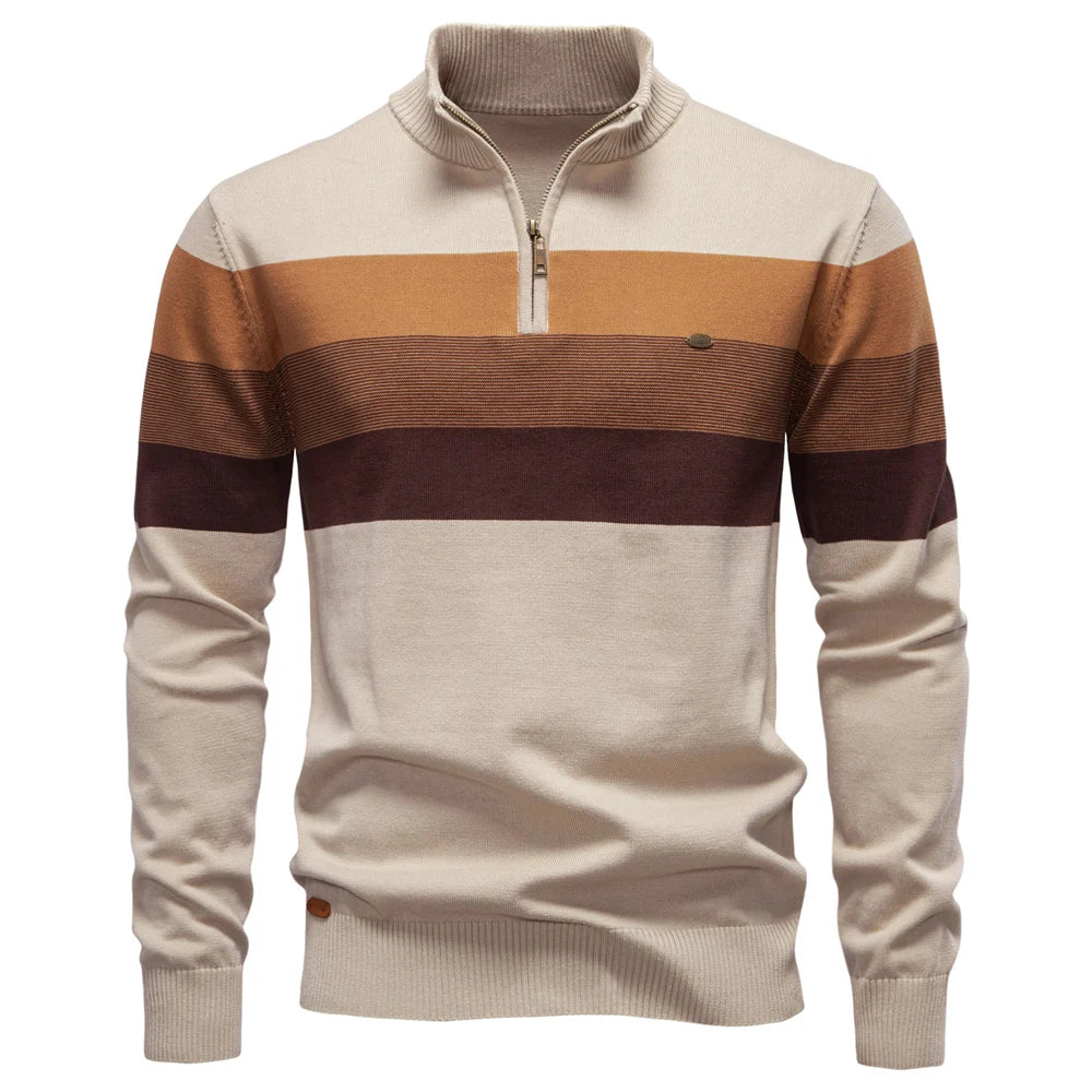 Men's Mock Neck Long Sleeve Sweater