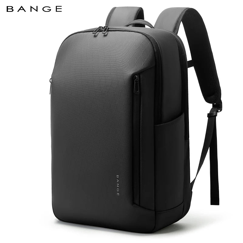 Boxy Laptop Backpack with Zipper Opening and Side Pocket Design