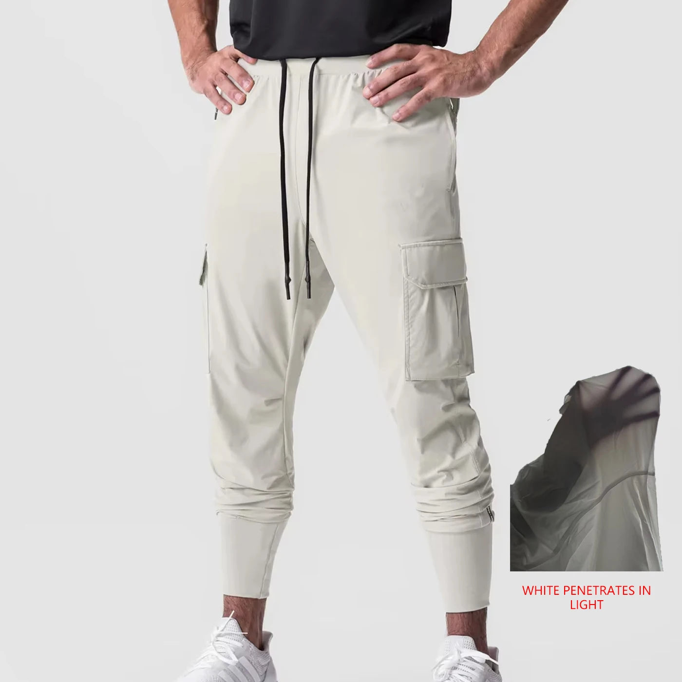 Men's Multi Pocket Drawstring Waist Casual Cargo Pants