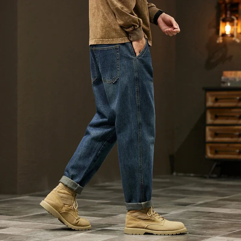 Men's Wide Leg Denim Jeans for Casual Everyday Wear