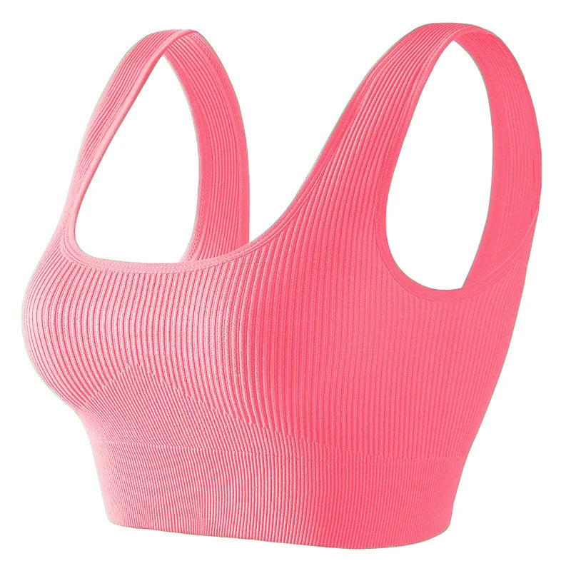 Women's Ribbed Scoop Neck Sports Bra