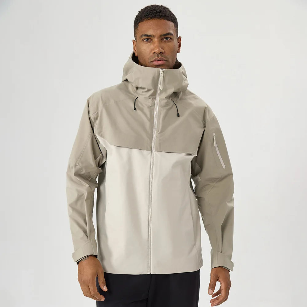 Color Block Hooded Full Zip Long Sleeve Outdoor Jacket