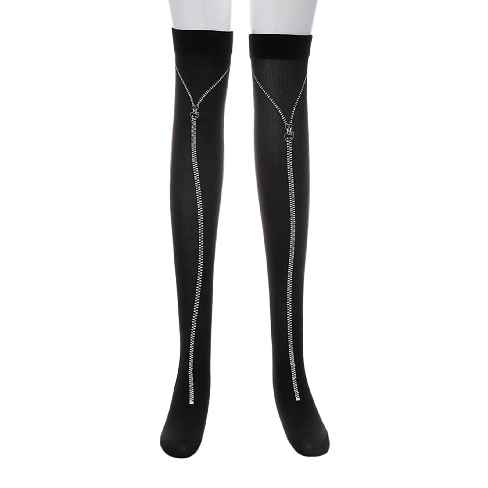 Patterned Knee High Stockings with Bat and Spiderweb Designs