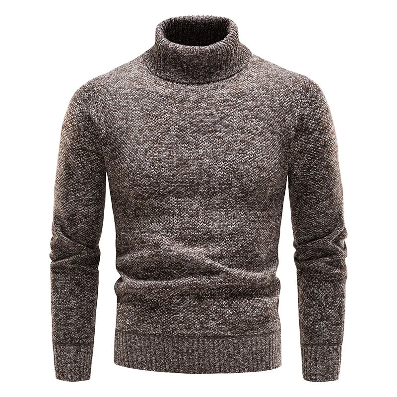 Men's Heathered Turtleneck Long Sleeve Knit Sweater