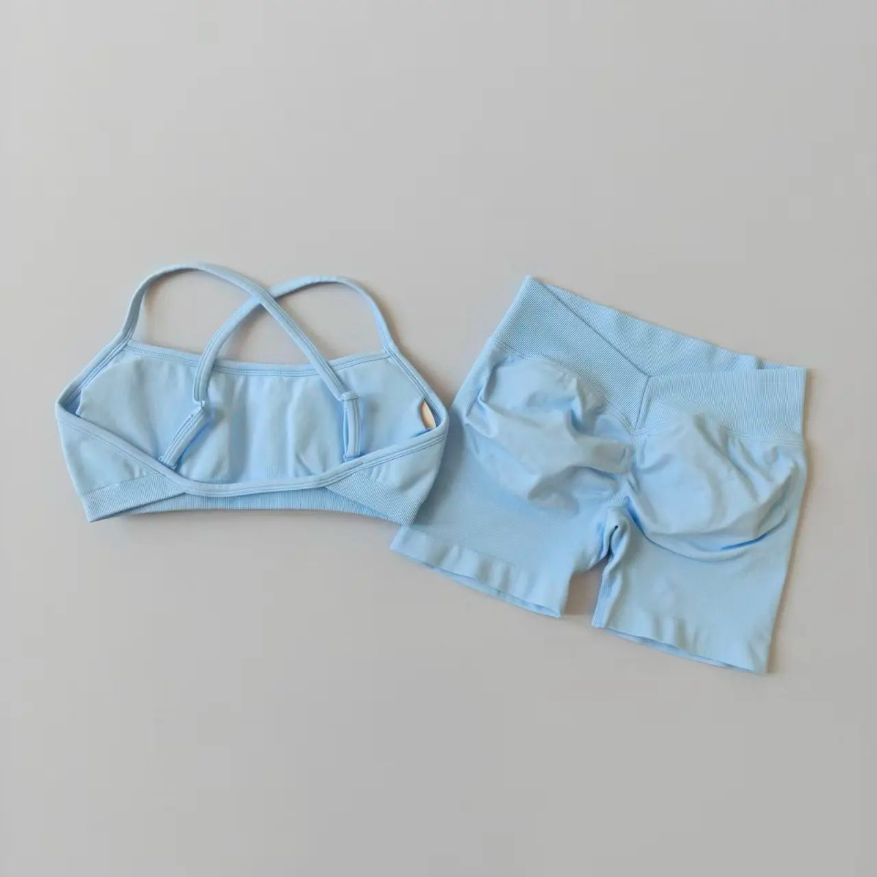 Women's Cross Strap Bra And Shorts Yoga Set