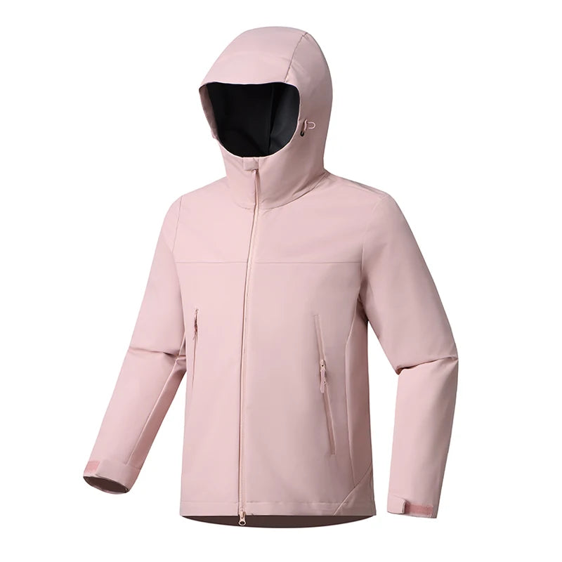 Hooded Long Sleeve Full Zip Outdoor Hiking Jacket with Pockets