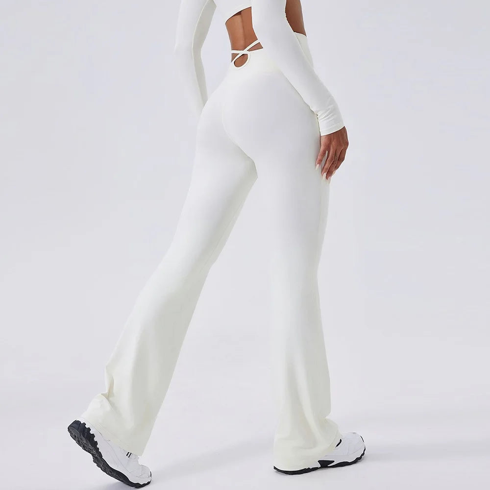 Women's High-Waist Flared Workout Pants