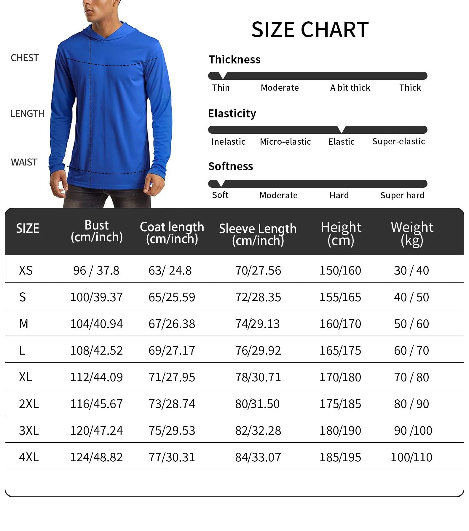 Men's Fishing-Print Long-Sleeve Hooded Top