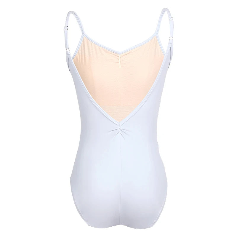 Women's Classic Camisole Ballet Leotard with Ruched Front and V Back