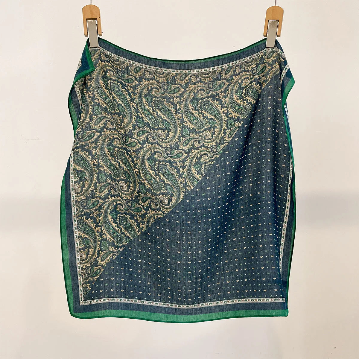Printed Square Scarf with Polka Dot Pattern Options