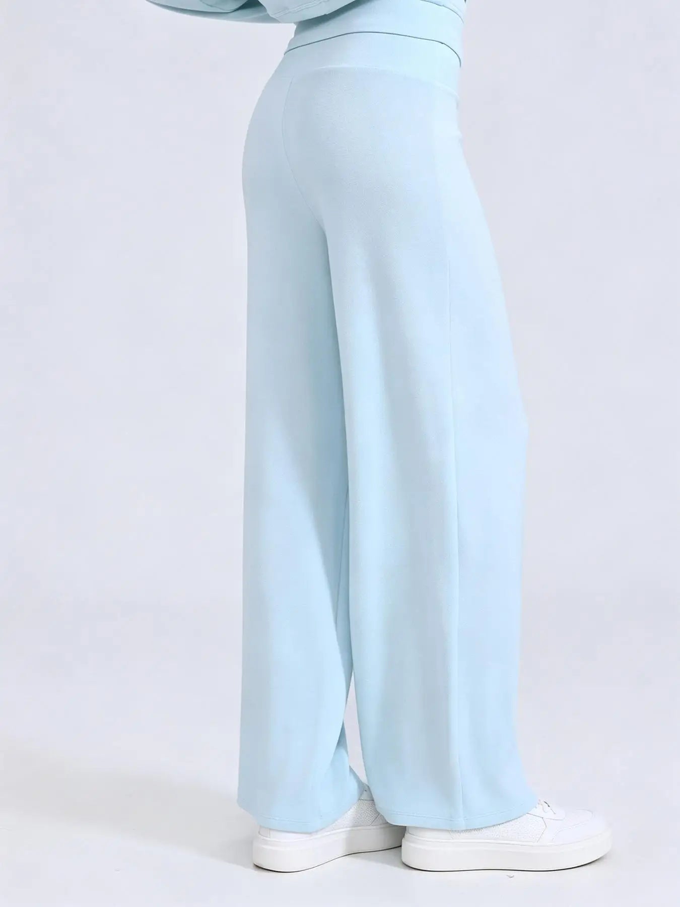 Women's Drawstring Waist Nylon Blend Wide Leg Pants for Yoga and Pilates
