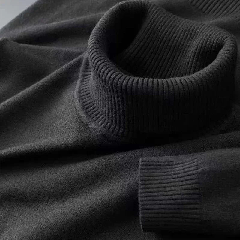 Men's Mock Neck Long Sleeve Knit Sweater