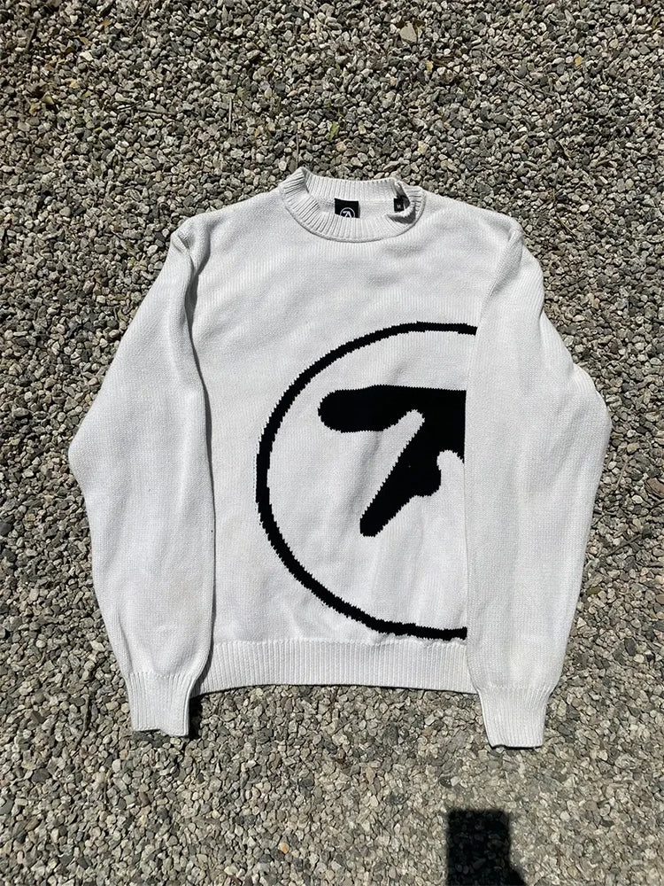 Men's Graphic Crew Neck Long Sleeve Knit Sweater