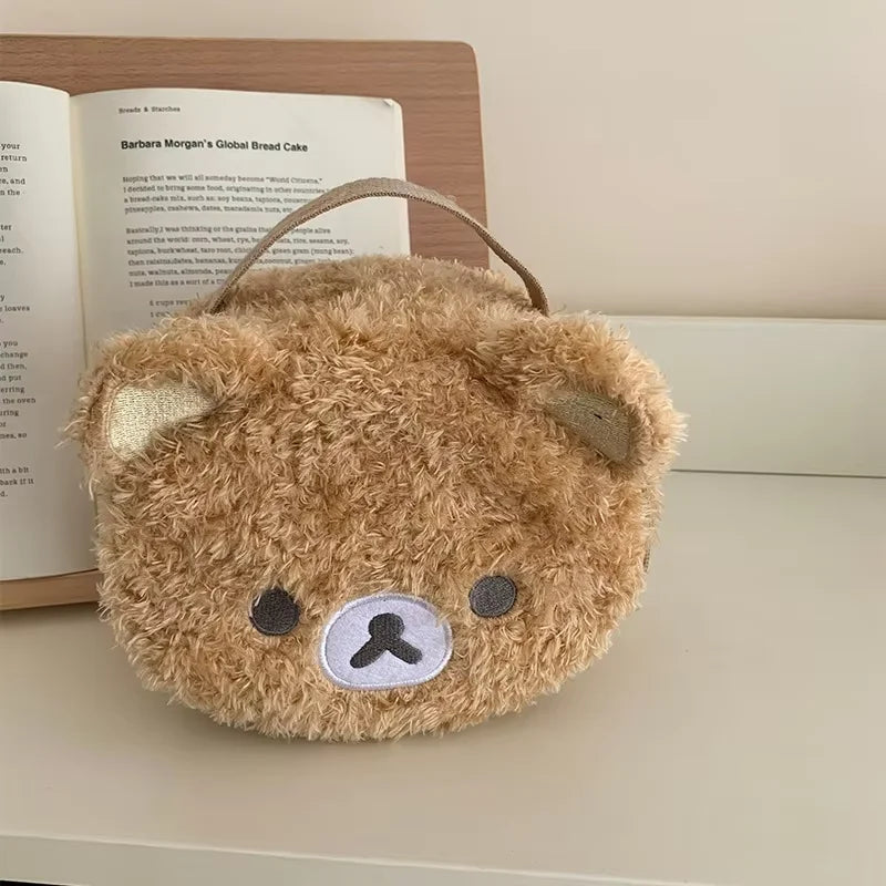 Plush Bear Toiletry Pouch with Rounded Zippered Shape