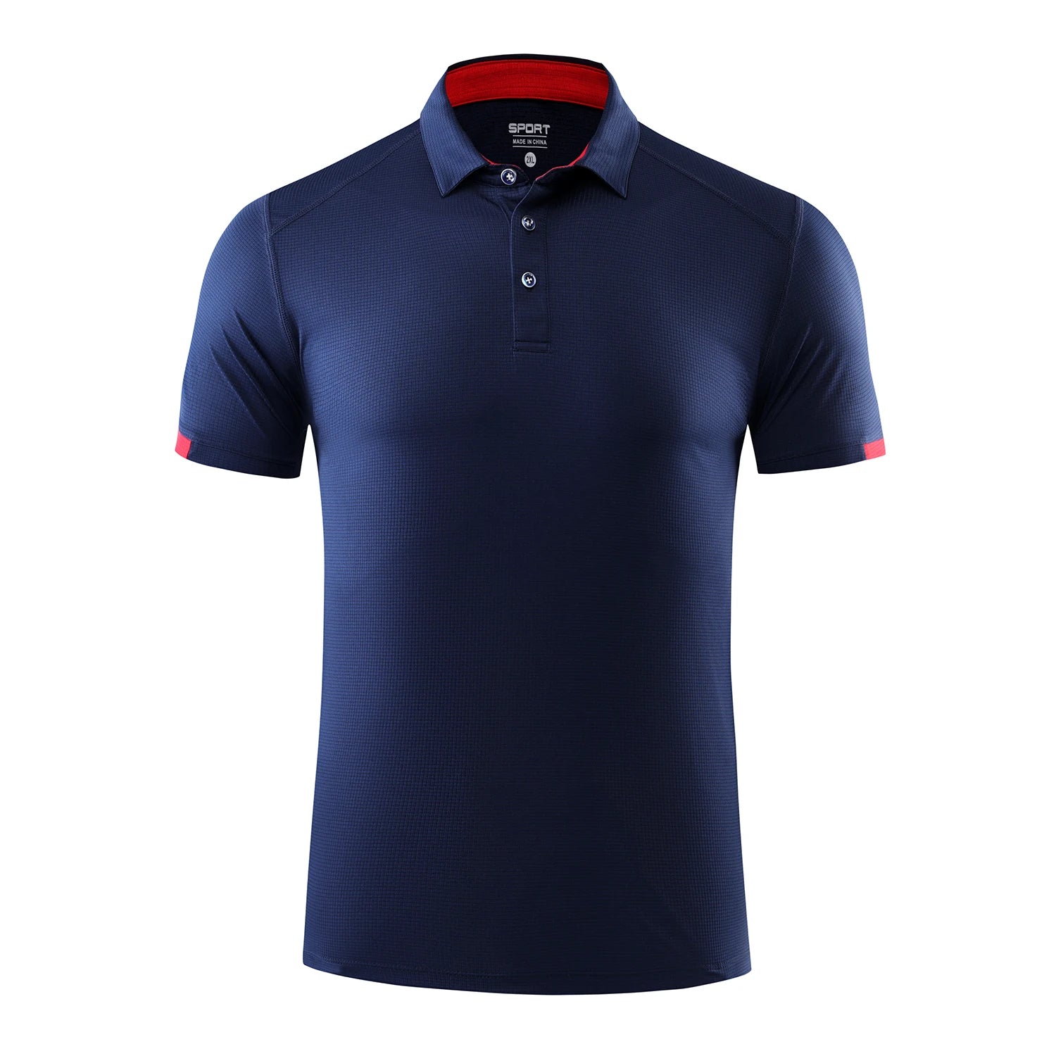Solid Short Sleeve Collared Golf Polo Shirt with Button Placket