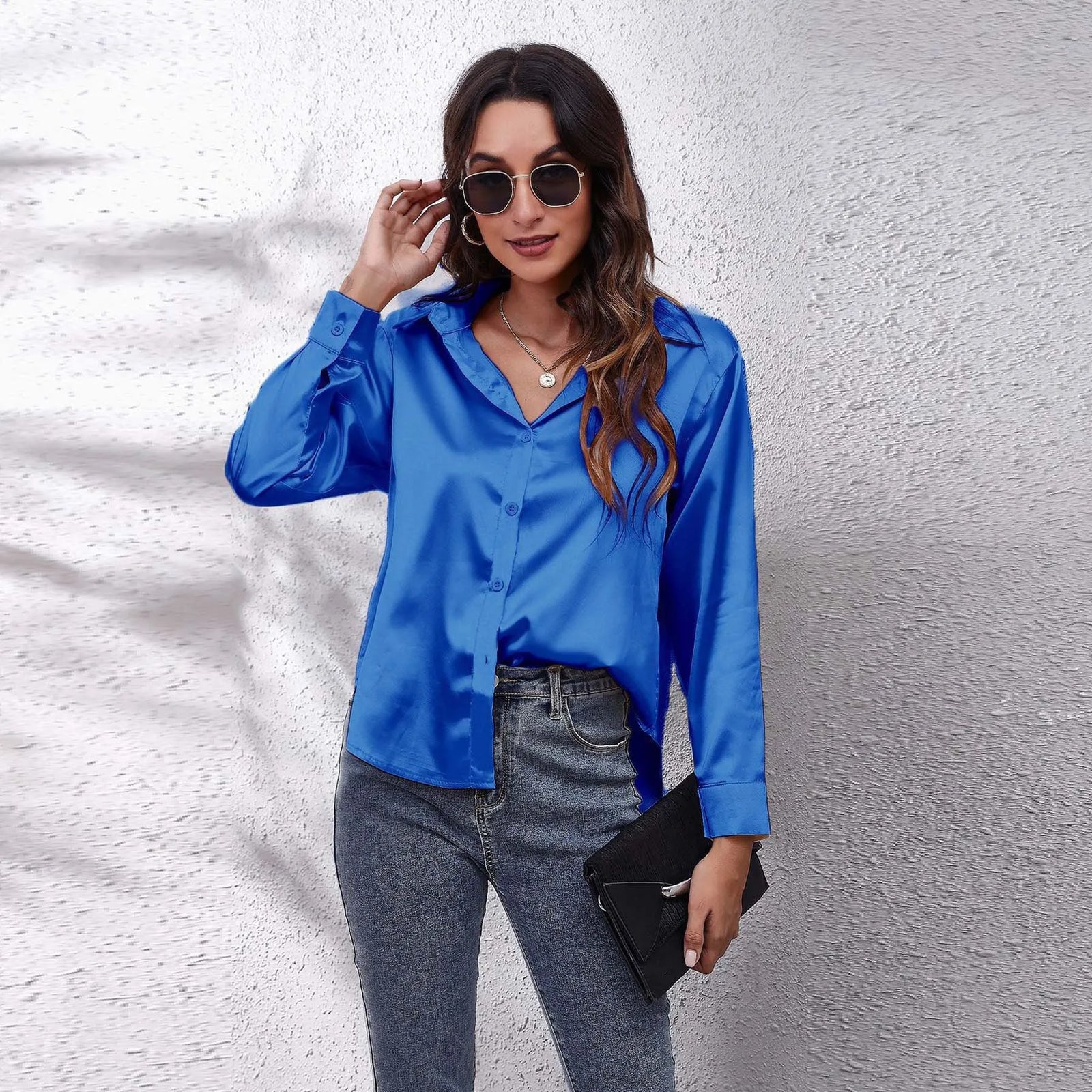 Women's Collared Long Sleeve Shirt