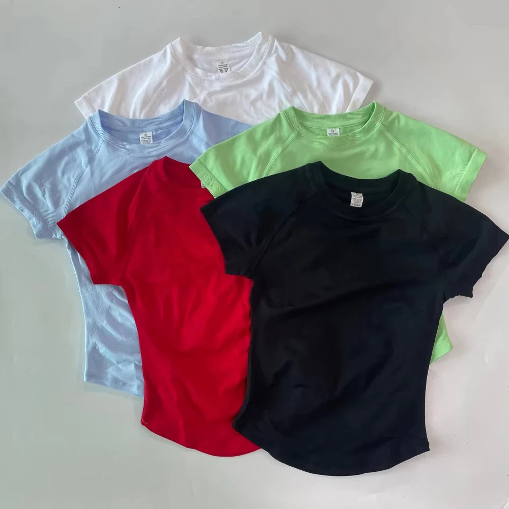 Women's Tee And Shorts Options Yoga Set For Workout Outfits