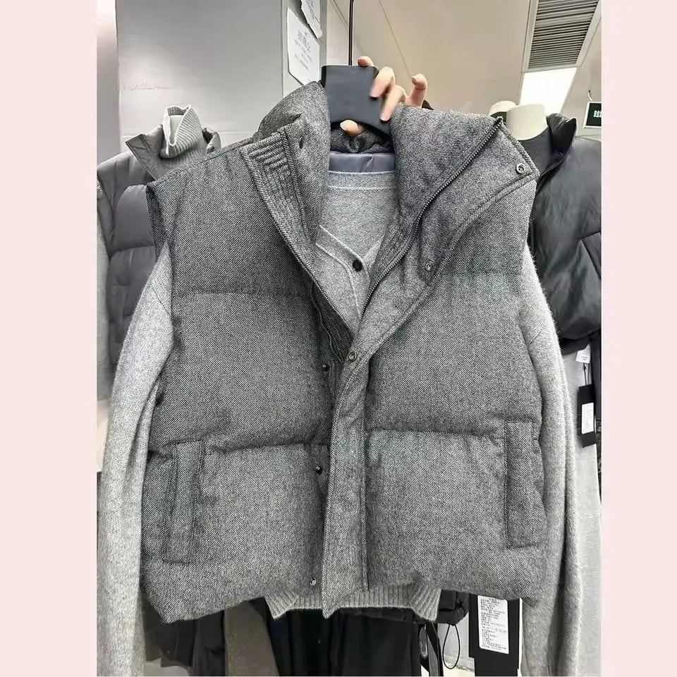 Women's Cotton-Blend Zip-Front Vest