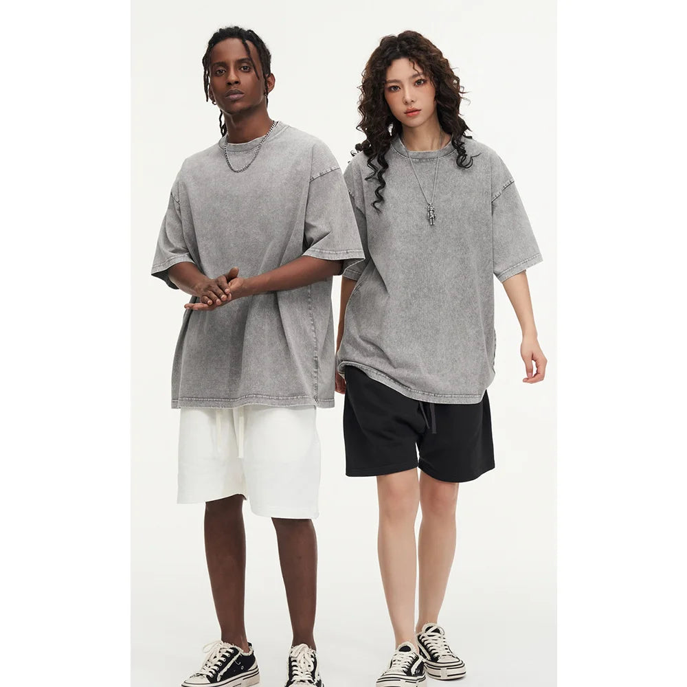 Solid Crew Neck Short Sleeve Loose Casual T Shirt
