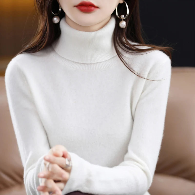 Women's Mock Neck Long Sleeve Sweater Casual Knit Layer