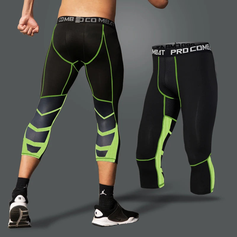 Men's Cropped Training Leggings for Gym and Running