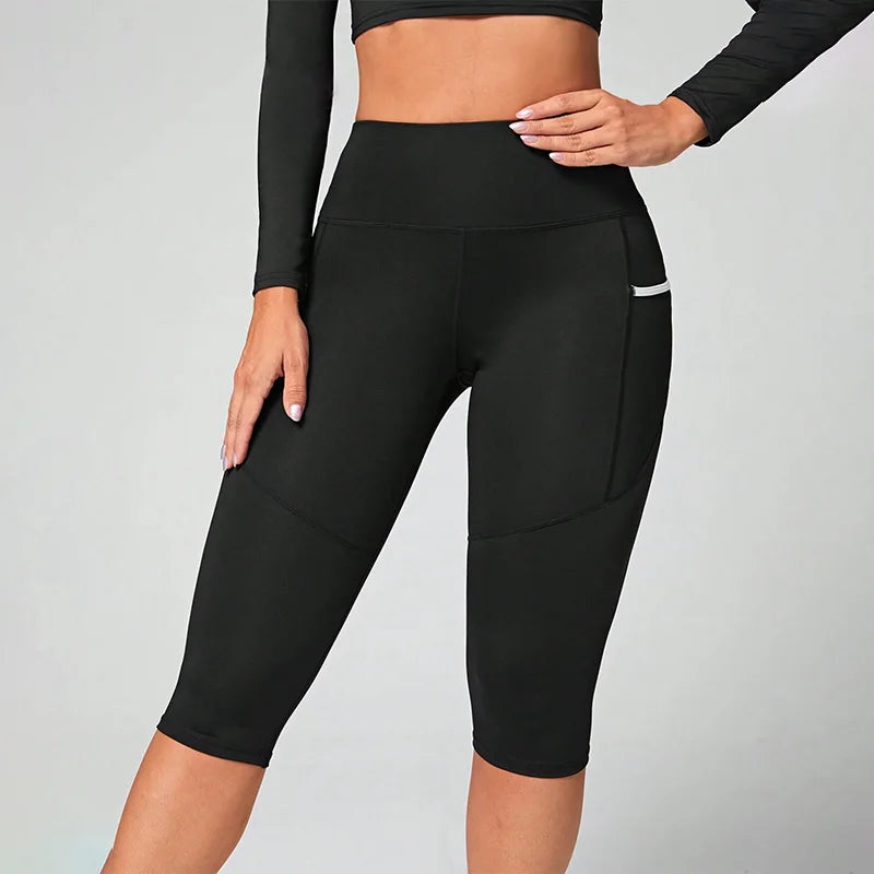 Women's Side Pocket Capri Leggings For Workout Outfits