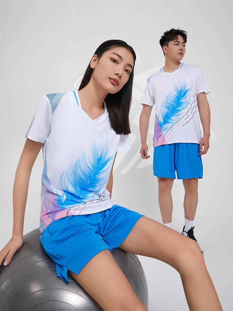 Printed Court Sports Short Sleeve T-shirt For Sports Outfits
