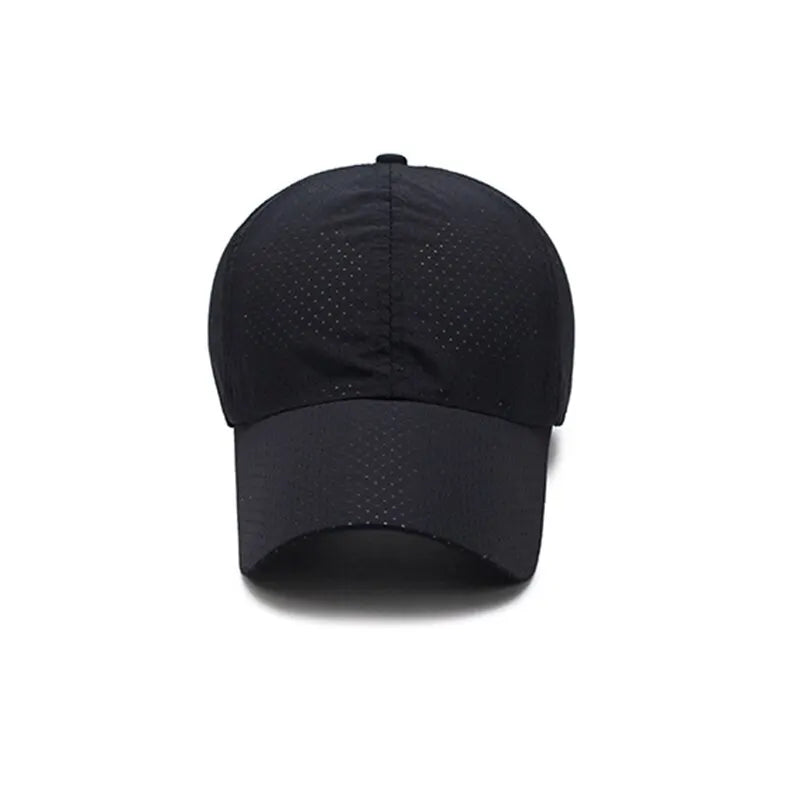 Solid Mesh Baseball Cap with Curved Brim Shape