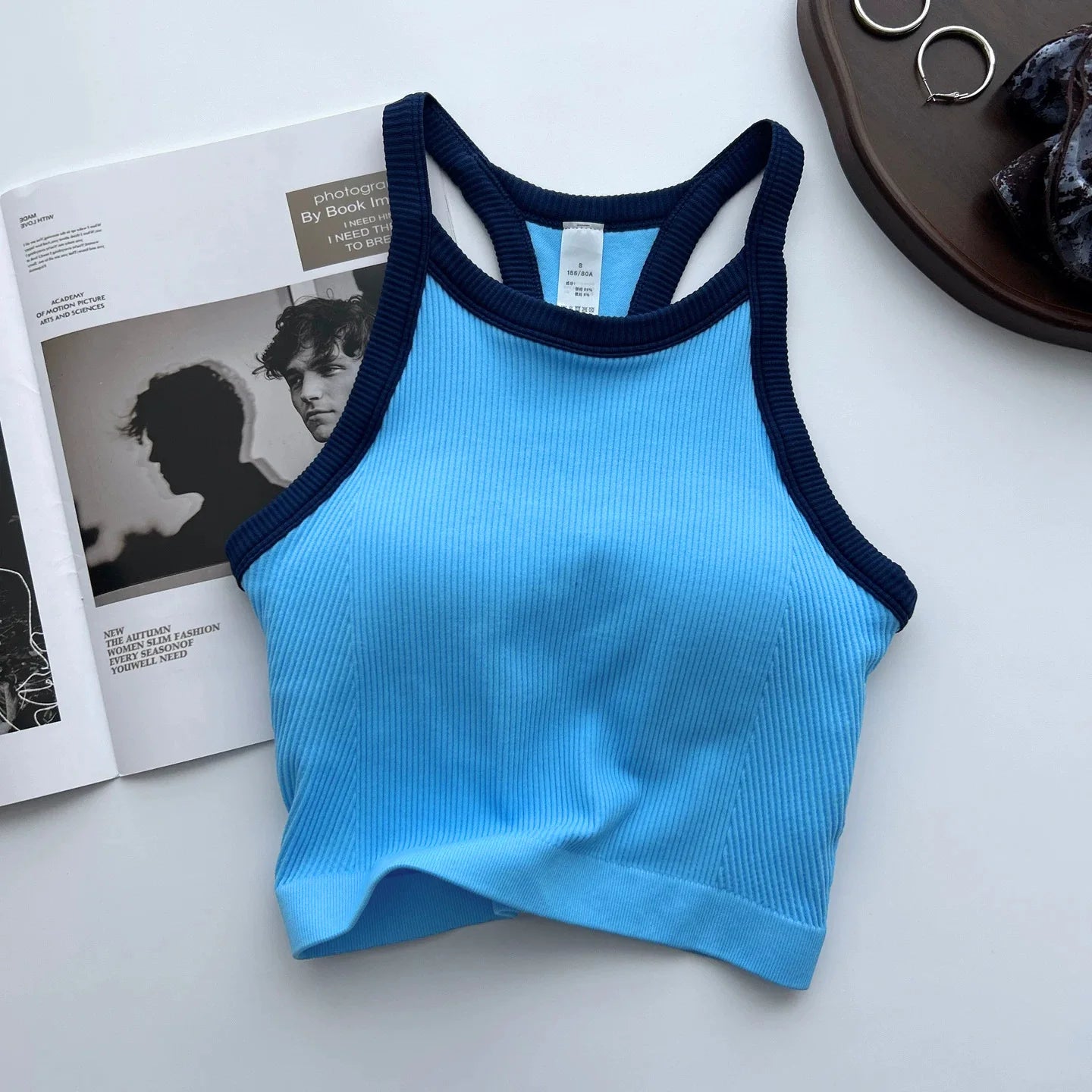 Women's Contrast Trim Racerback Sports Bra