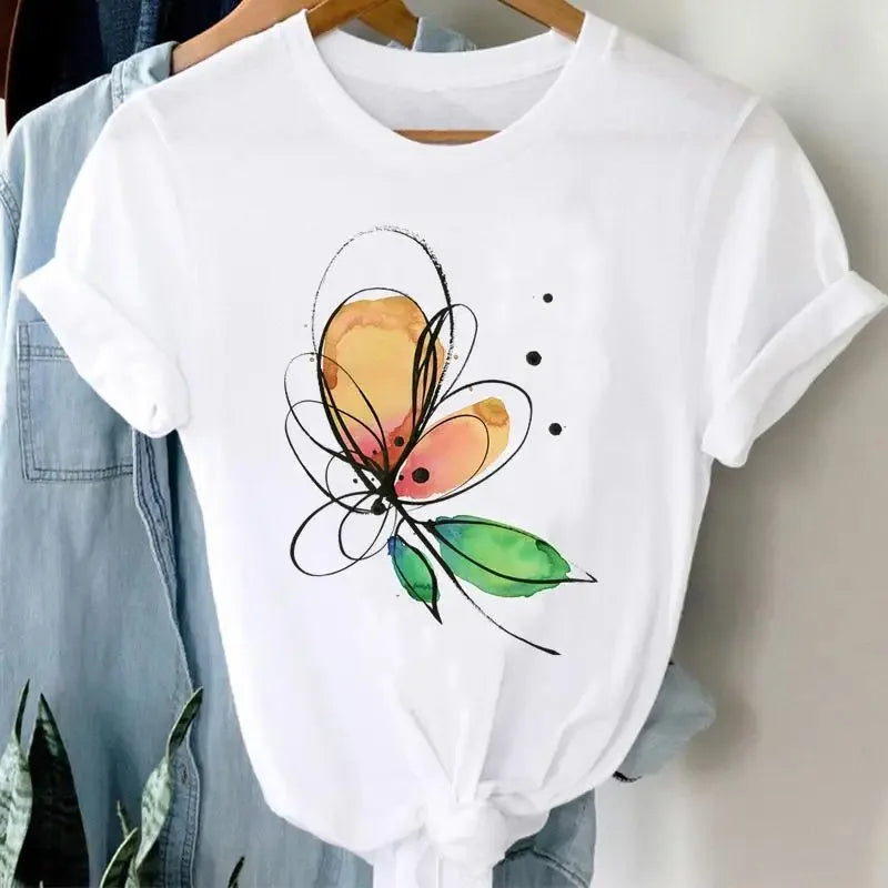 Women's Nature Graphic Modal Short-Sleeve Crewneck T-Shirt