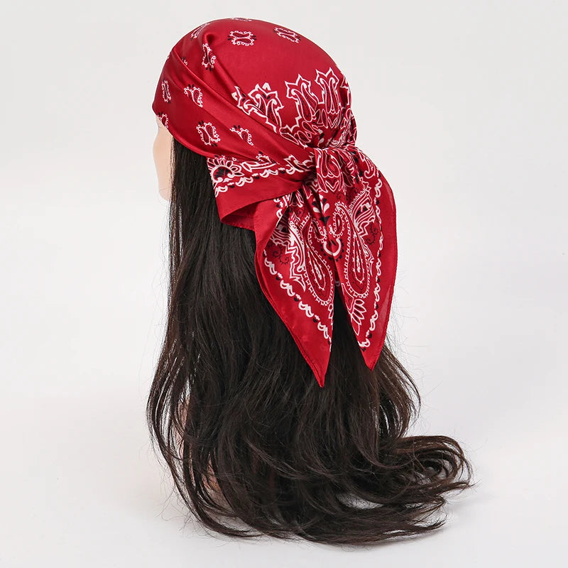 Printed Square Neck Scarf with Decorative Border Designs