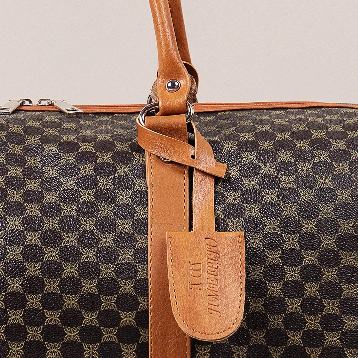 Men's Patterned Travel Duffle Bag with Carry Handles and Shoulder Strap
