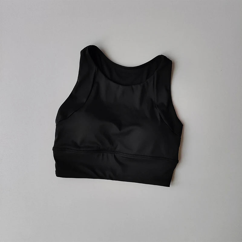 Women's High Neck Racerback Sports Bra