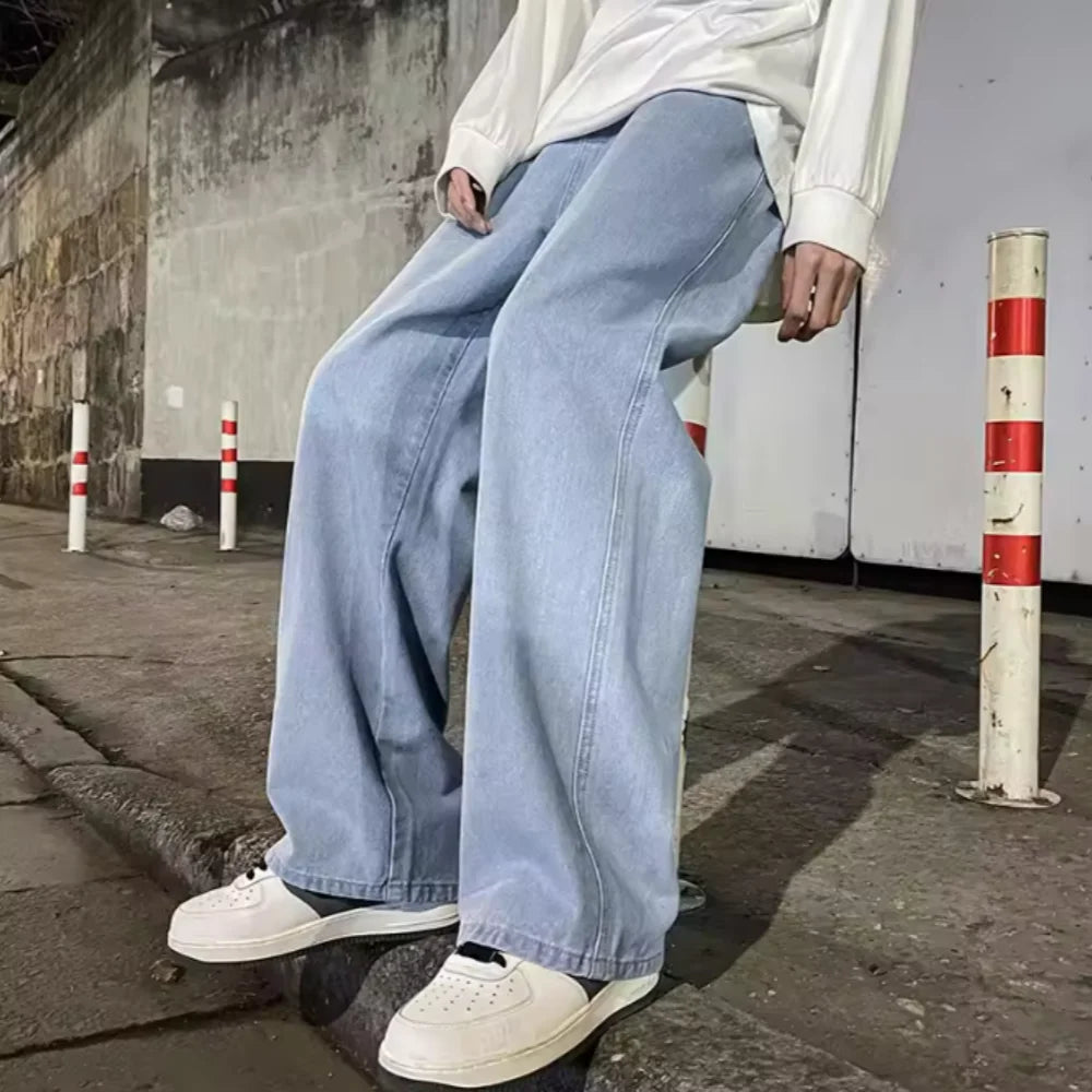Men's Wide Leg Denim Jeans for Casual Everyday Wear