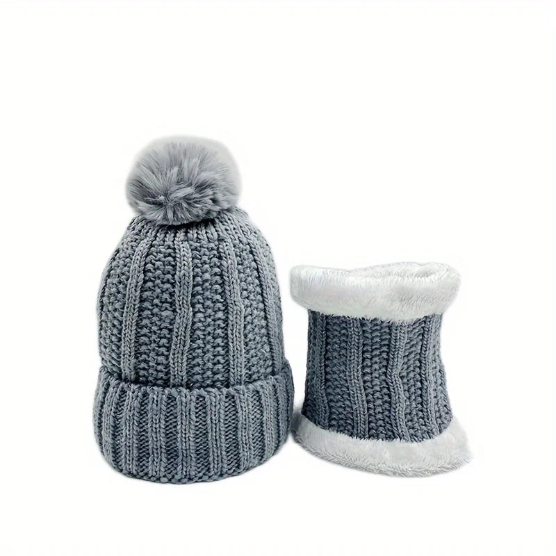 Winter Hat Scarf and Gloves Set with Two or Three-Piece Options