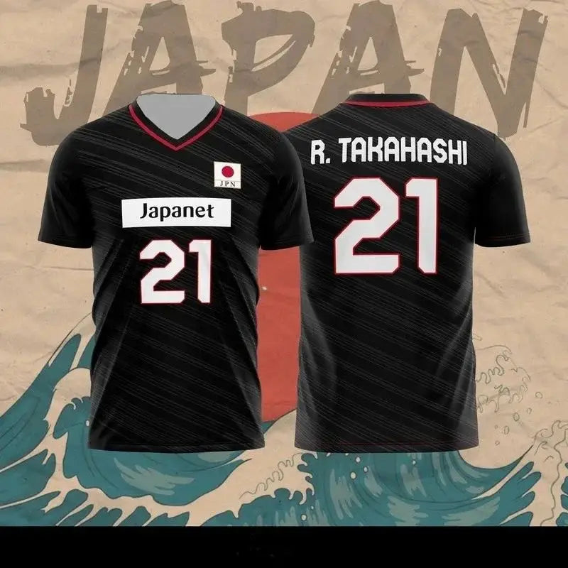 Volleyball Graphic Short Sleeve Sports Jersey with Number Print