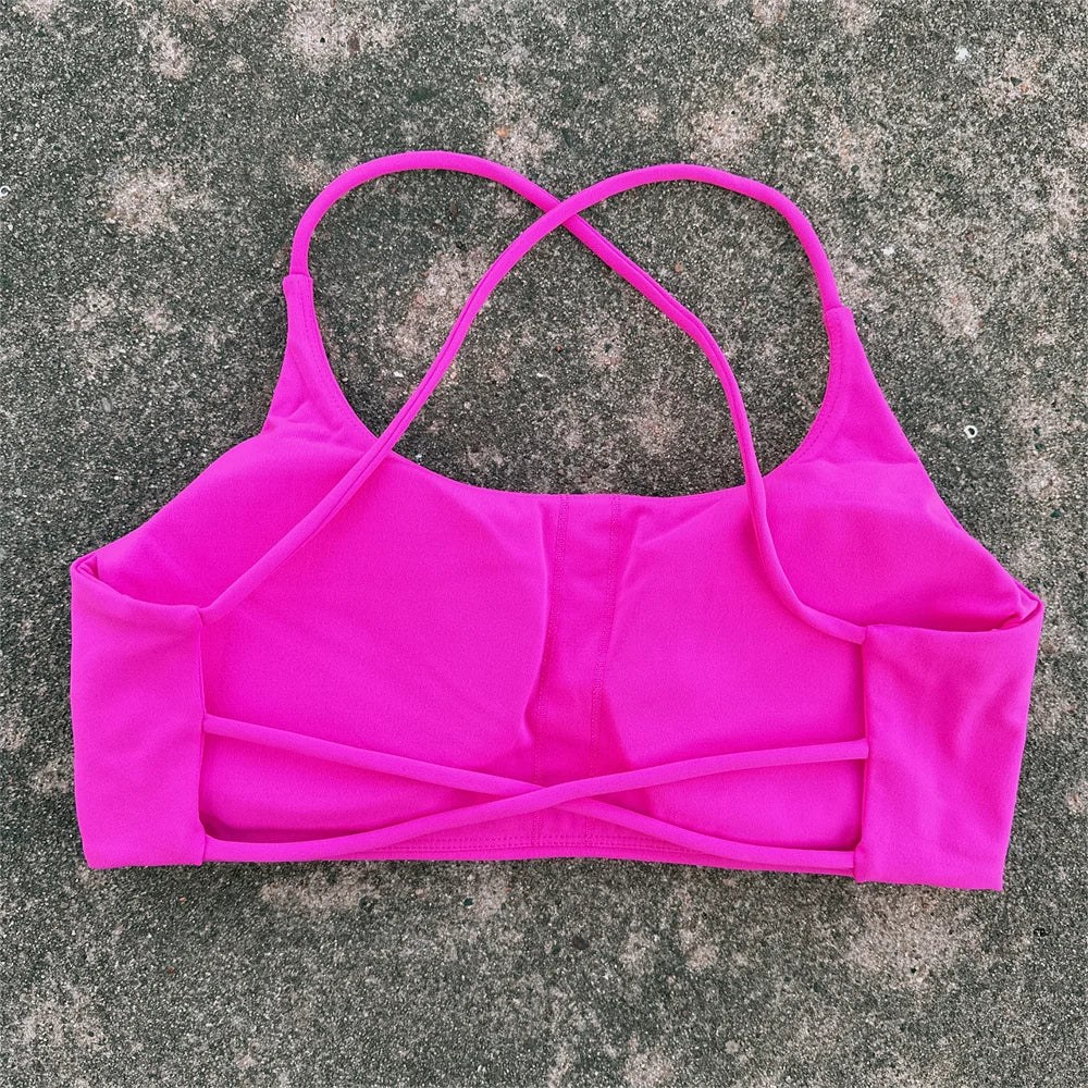 Women's Thin Strap Cross Back Sports Bra