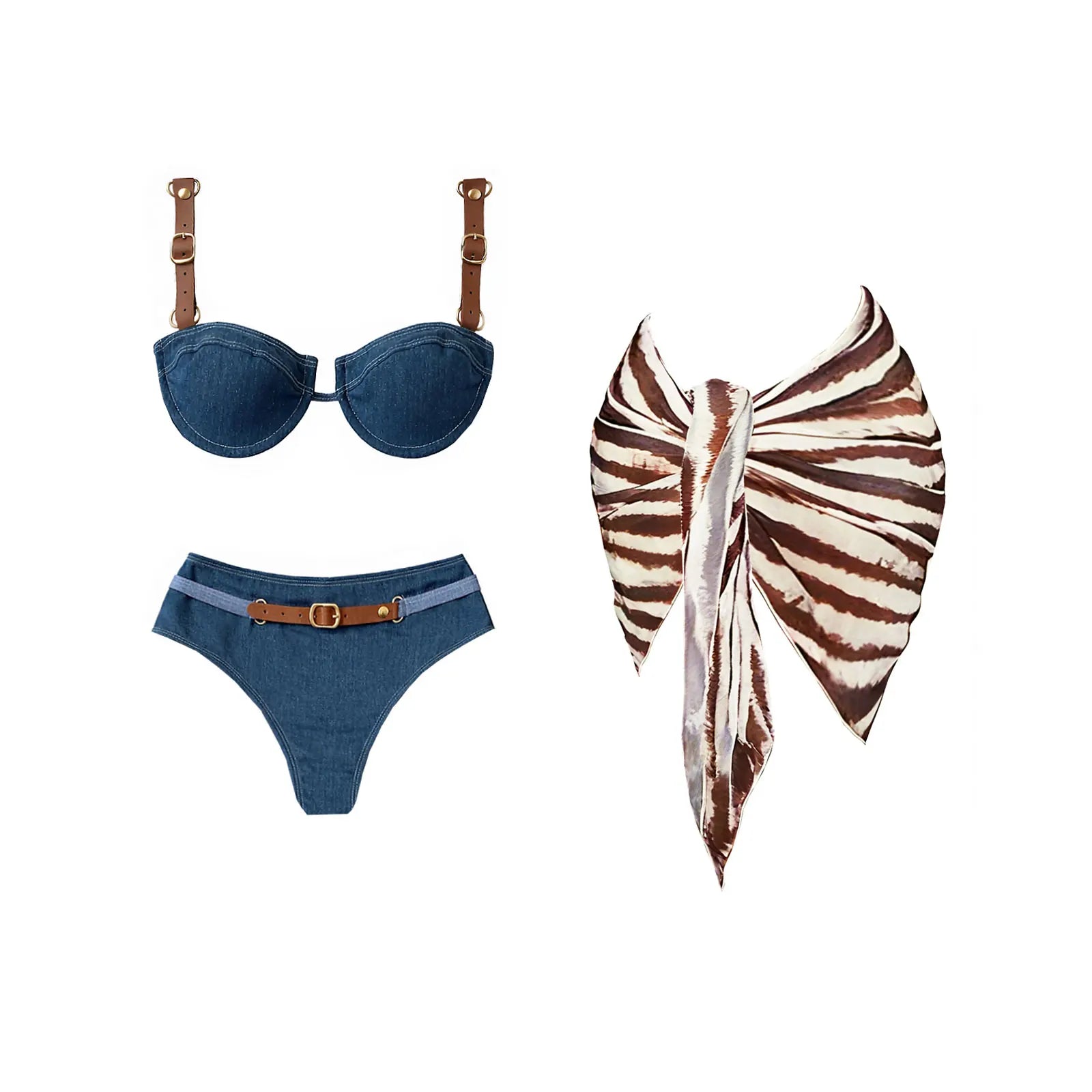 Printed Thong Bikini