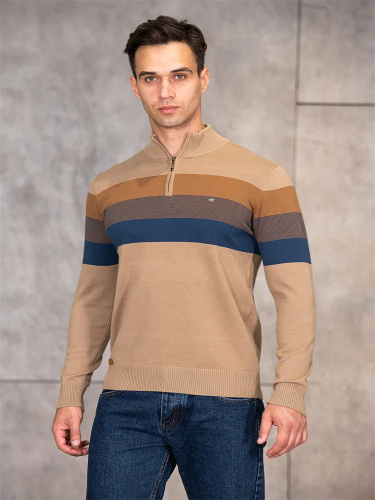 Men's Mock Neck Long Sleeve Sweater