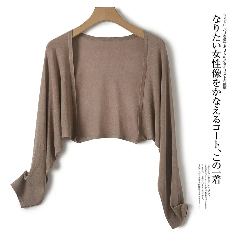 Cropped Open Front Knit Cardigan for Layering over Outfits